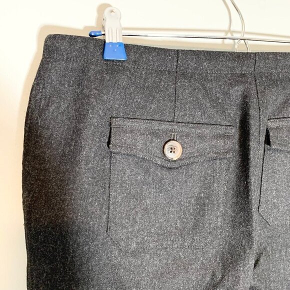 J. Crew dark charcoal gray mid rise bootleg lined wool blend dress pants -‎ 6 - Picture 5 of 10